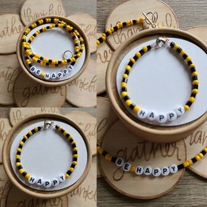 Happy Word-Bracelet & Choker Necklace Set